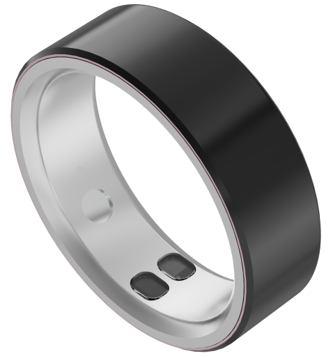 Rollme Vibe Smart Ring in Mineral Gray showing ceramic finish